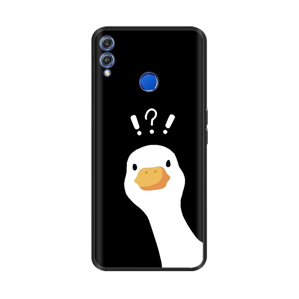 Для Honor 8X Чехол Мягкий Жидкий Силикон Полное Покрытие Чехол для Телефона Для Huawei Honor 8X Чехлы Honor8X Милый Панда Задняя Крышка Fundas
