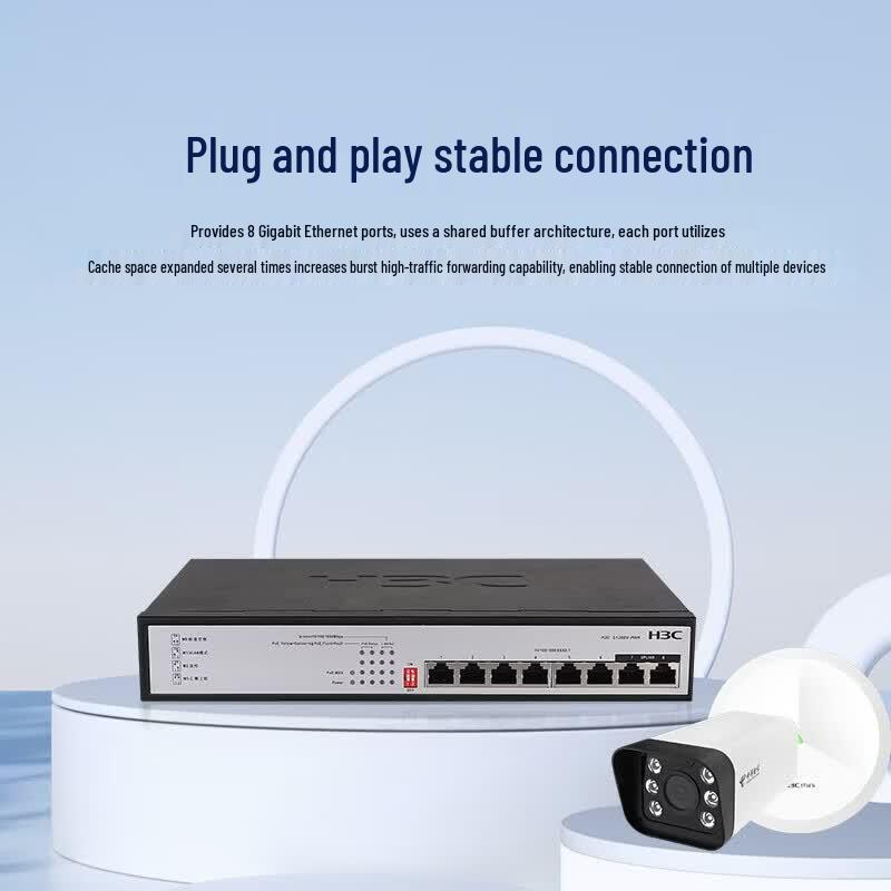 H3C 8-Port Gigabit PoE Unmanaged Desktop Switch