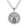 Bear Wolf Tiger Lion Elk Animal Mens Punk Pendant Necklace Stainless Steel Sweater Chains Women Choker Jewelry Gifts