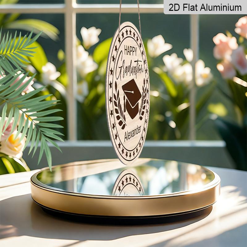 2D Flat Aluminum Graduation-Themed Wall Decor Commemorative Gift 7.87 Inches X 7.87 Inches Suitable for Cafes, Offices, Front Doors, Porches, and