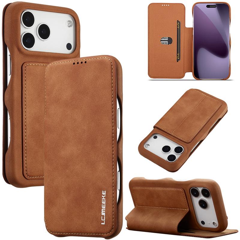Кожаный кошелек-книжка Чехол для телефона Для iPhone 17 Air 16 17 Pro 15 16 Plus 13 12 Pro Max 11 Слот для карт Карманный держатель Подставка Крышка