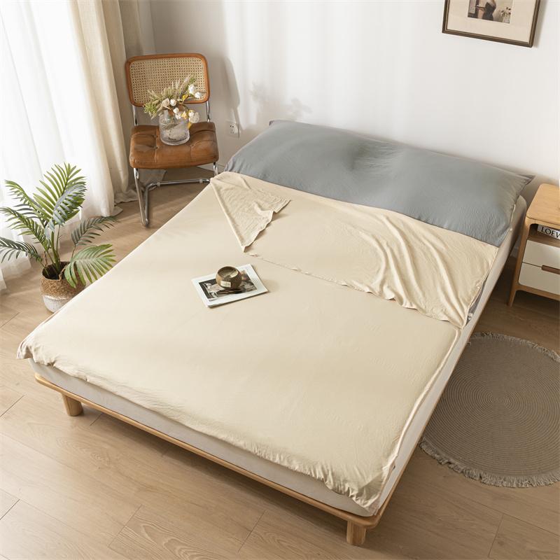 Мягкий портативный спальный мешок для взрослых класса А, легкий спальный мешок из промытого хлопка, грязеотталкивающая простыня для путешествий, отеля