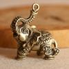 Mini Elephant Ornament Retro Solid Alloy Elephant Figurine Desktop Elephant Statue for Car Dashboard Home Office Desk Decor