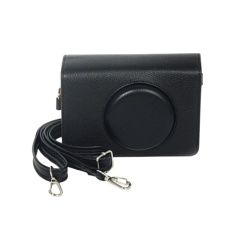 Impacts Resistant PU Camera Case Portable Black/Brown Camera Protector Leather Texture Suitable for MS200 Model Use