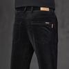 2024 New Spring And Autumn Corduroy Casual Pants For Men'S Business Slim Fit Straight Leg Elastic Versatile Long Pants