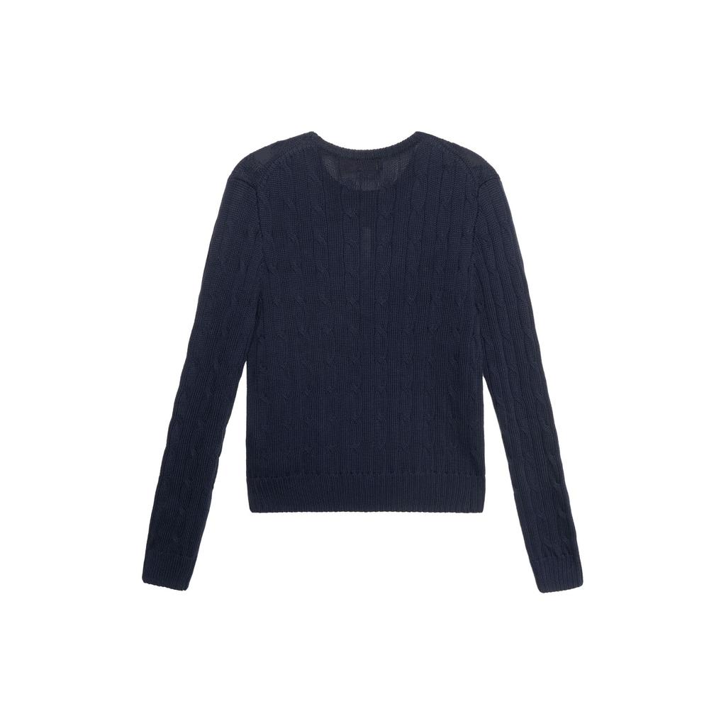 Polo Ralph Lauren SS22 однотонный вязаный свитер с круглым вырезом женский свитер темно-синий WMPOSWEW3P10052