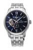 Мужские часы Orient Star Automatic Layered Made in с открытым циферблатом Black RK-AV0B03B, Скелетон, Механические, Япония, 2-летняя гарантия производителя, Сердце,