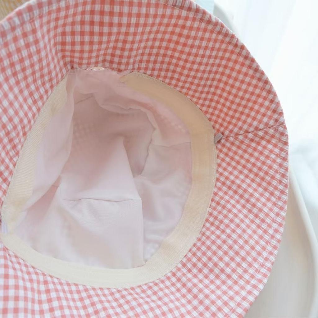 Женская клетчатая шляпа-ведро, летняя ультрафиолетовая дорожная шляпа с бантом и козырьком, солнцезащитная шляпа с полями