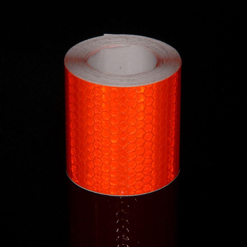 5 см*5 м светоотражающая лента для автомобиля, предупреждение о безопасности, украшение автомобиля, оранжевая наклейка, защитная пленка для светоотражающей полосы, наклейки для автомобилей, мотоциклов