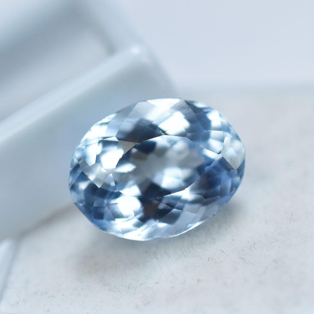 Natural Blue Sapphire Loose Gemstone Extremely Lite 9.7 ct Oval Cut September Birthday Birthstone
