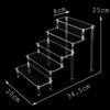 1-5 Tiers Transparent Acrylic Display Stand Risers Rack Display Shelf Clear Pop Figures Cupcake Dessert Perfume Doll Organizer