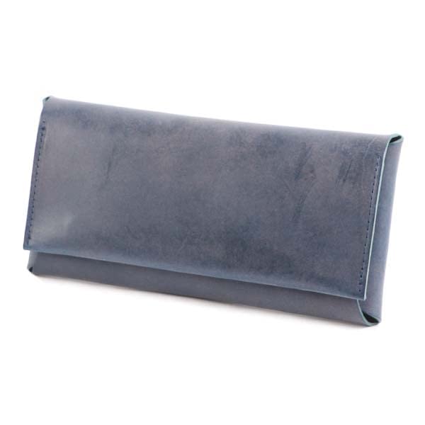 Long Large Easy To Take Genuine Made In Blue [FABRIK] [Fabric] Wallet, Wallet, Capacity, Out, Compact, Thin, Leather, Men's, Women's, Thin, Japan,