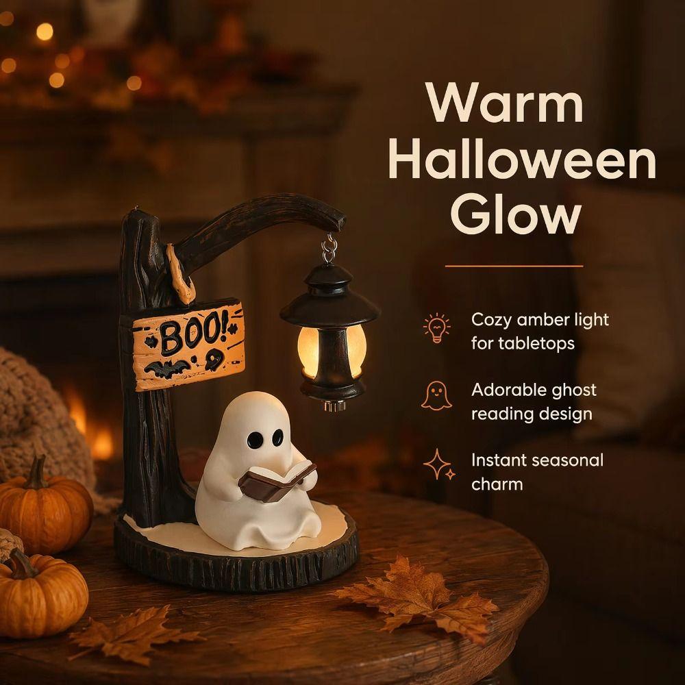 Warm Soft Light Desktop Lamp Wizard Silhouette Decorative Ornament Halloween Decor Indoor Space