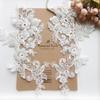 1 пара белых кружевных нашивок-аппликаций 3D цветы свадебное платье DIY украшение одежды аксессуары