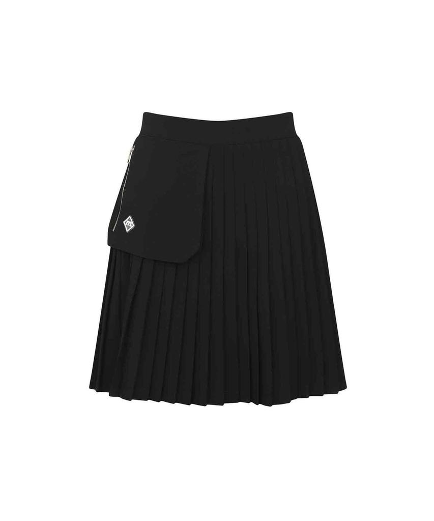 Monday Flow Pocket Pleated Skirt_Black