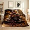 Coffee Day Flannel Blanket Throw Blanket Soft Warm Sofa Bed Camping home Decor Unique Christmas Gift C9261228