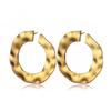 Popular Women's Alloy Round Hoop Earrings With Geometric Elements Gold And Silver