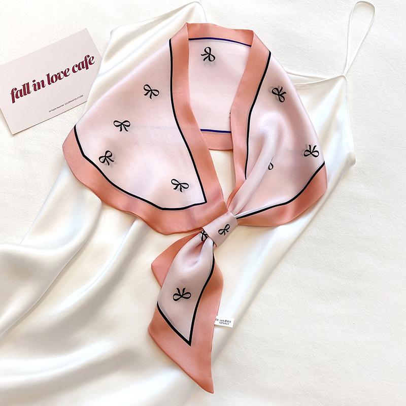 Silk Scarf for Women In Spring and Autumn New Style Clothing Decoration Scarf Headband Tie Laces with Autumn and Winter Warmth