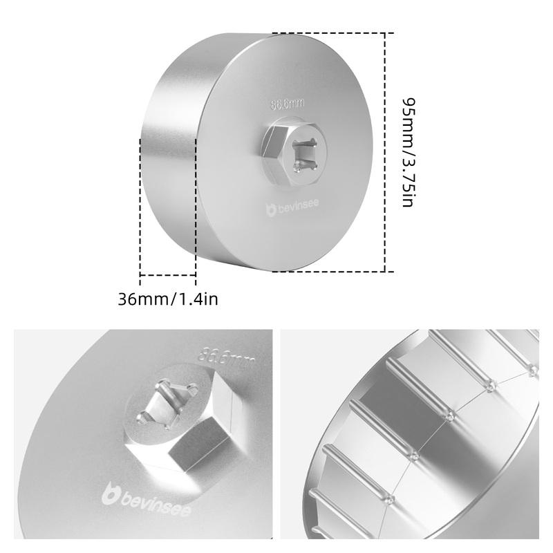 Oil Filter Wrench Cap Housing Tool Remover for BMW N52/N54/N55 Engines, for BMW E90 E92 E60 E87 E82 F10 F20 F30 F36,X5 E70 F15