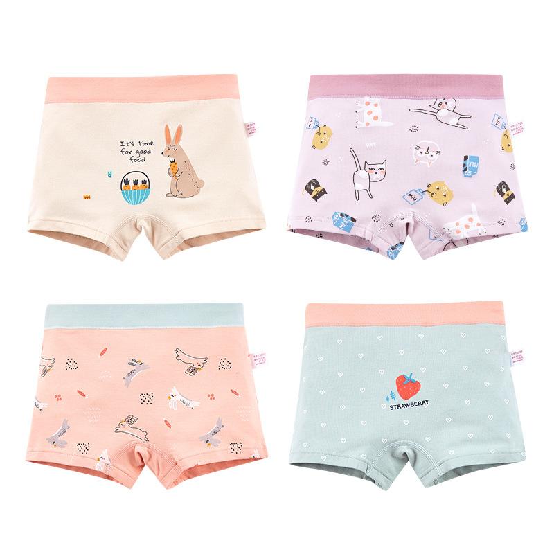 4 шт. детское нижнее белье для девочек, хлопковые боксеры для девочек, для малышей 3-16 лет