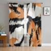 Прозрачные оконные шторы в полоску дикого тигра для гостиной, спальни, современная вуаль, тюлевые шторы, тканевые шторы для кухни