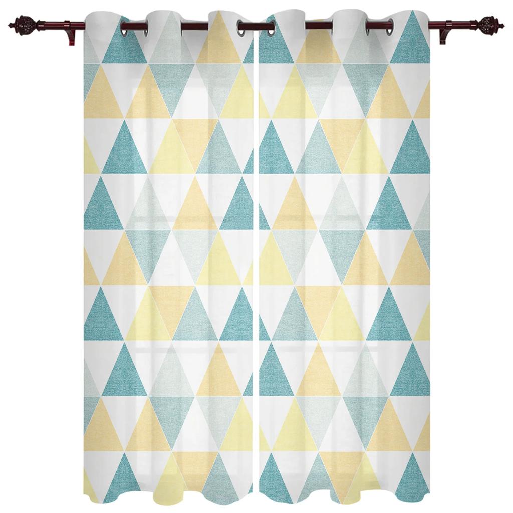 Triangular Gradient Texture High Blackout Living Room Drapes Simple Design Bedroom Space High Shading Drape New Fashion Home Curtain