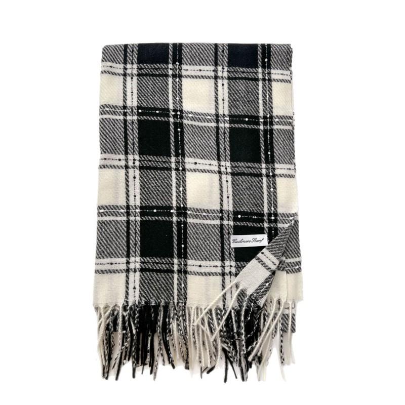 Thick Warm Plaid Scarf Women Winter Stylish Shawl With Tassels Soft Faux Cashmere Wrap