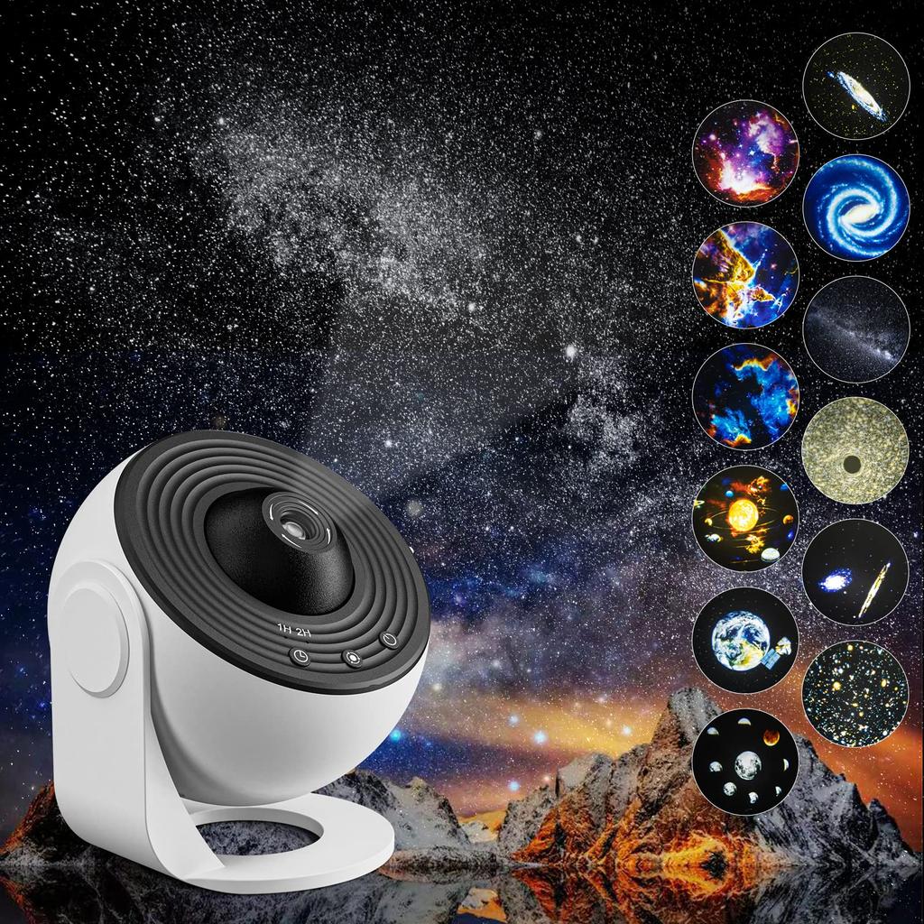 Quiet YunLone Planetarium for and Living Star Projector Galaxy Starry Ceiling 12 Film HD Zoom 3D Effect 6500K Timer Rotation Perfect for Night and