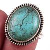 Natural Tibetan Turquoise Gemstone Handmade 925 Sterling Silver Ring Size 9 q8G88
