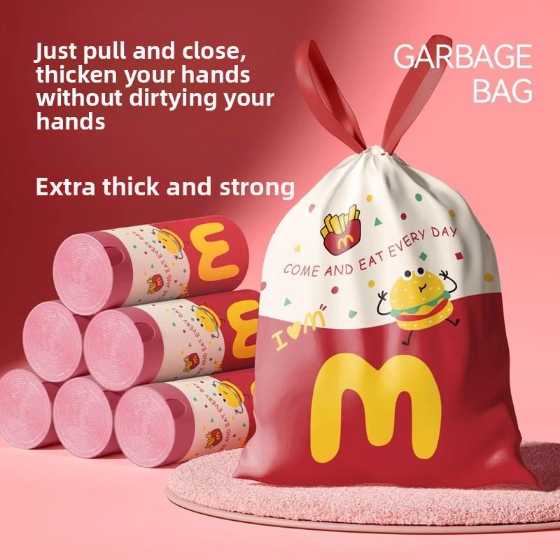38/45/50PCS Purple Household Thickened Drawstring Garbage Bag Portable Automatic Closing Disposable Garbage Bag Kitchen