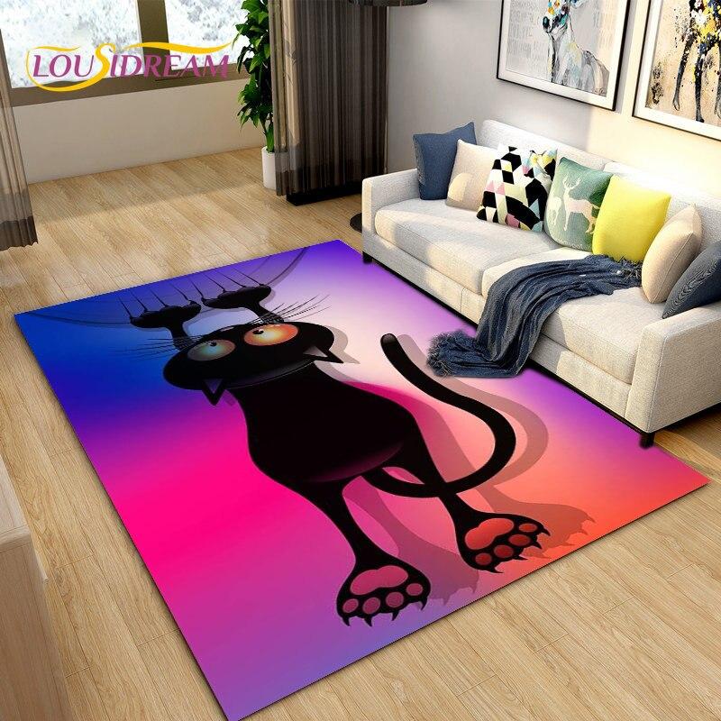 Коврик с 3D рисунком милого кота, ковер для гостиной, украшение детской комнаты, мягкий нескользящий напольный коврик для детей, подарок