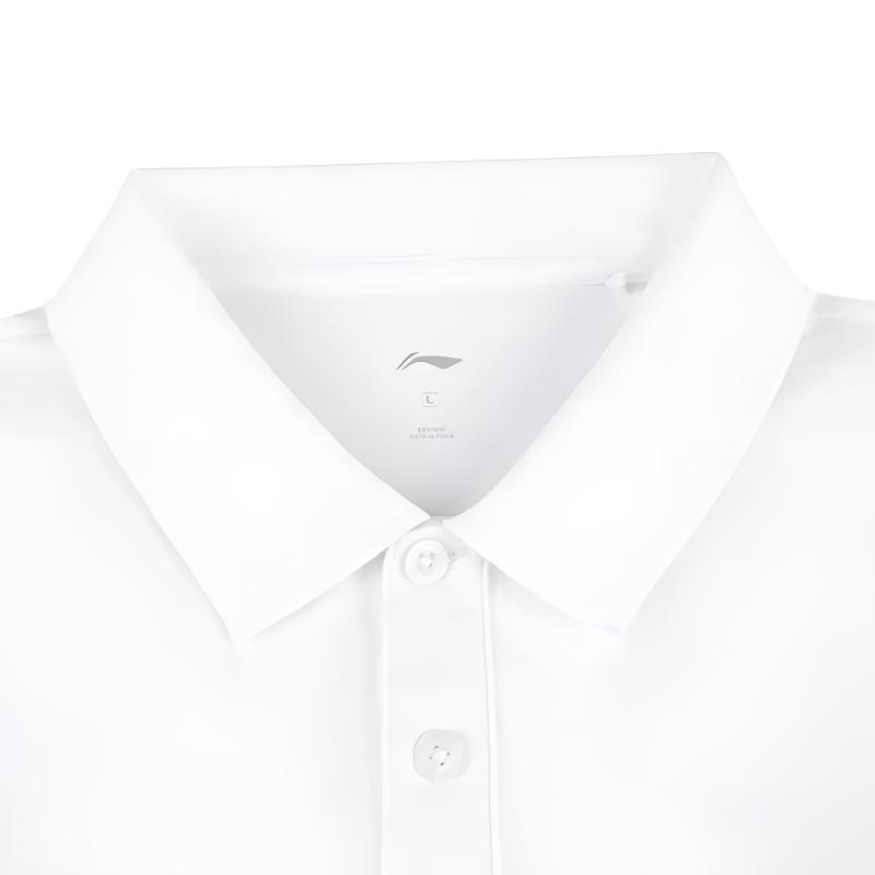Li-Ning Plain Simple Skin-Friendly Comfortable Versatile Short Sleeve Polo Shirt Casual Sports Suit Unisex Suit White APLV495-1+AKST593-7
