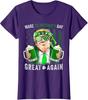 Make St Patricks Day Great Again Funny Trump Ladies' Crewneck T-Shirt