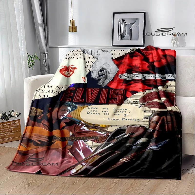 E-Elvis-Presley Retro print blanket blankets for beds Picnic blankets Flange blanket Soft and comfortable blanket birthday gift