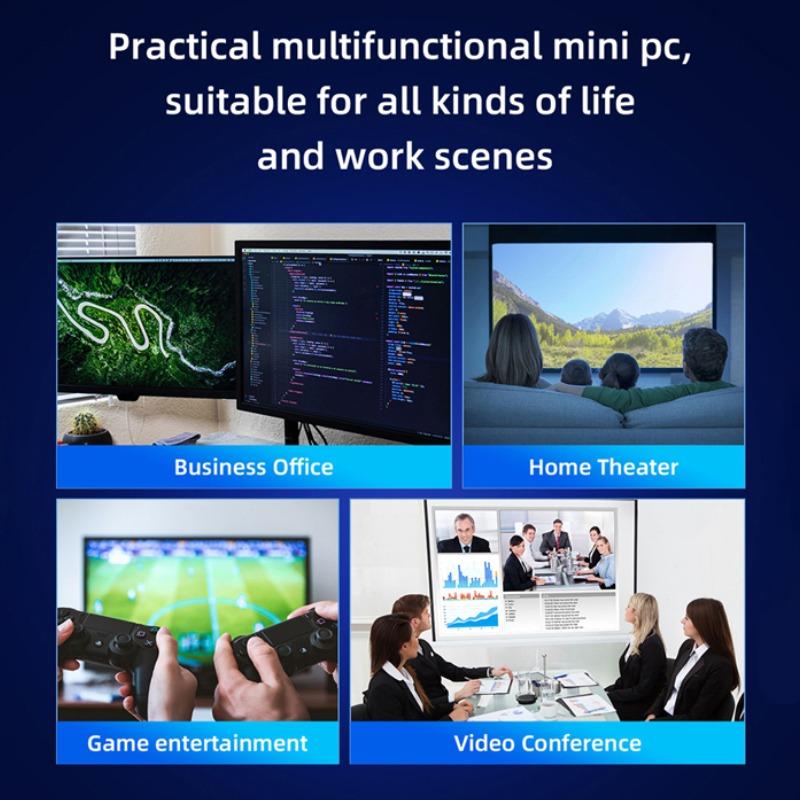 FUNXUN Window 11 Pro Mini PC Home Office Computer 128G/256G/512G/1TB SSD 8/16GB RAM Portable PC