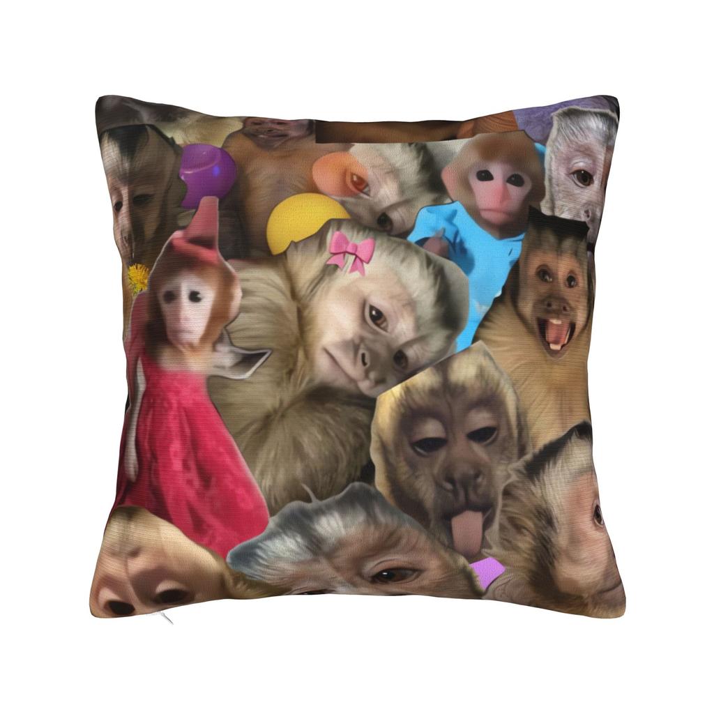 Funny Monkey Print Pillowcases Kawaii Pillow Case For Living Room Sofa Graphic Pillow Cover