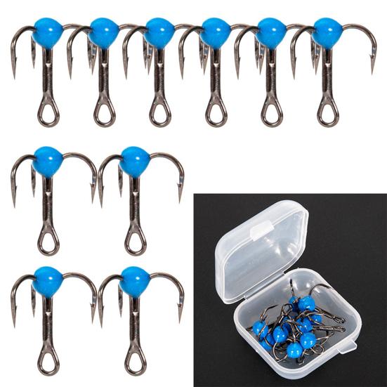 10 шт./коробка Мини крючок для зимней рыбалки Устойчивый к ржавчине Высокоуглеродистая сталь Хорошая прочность Прочный тройник