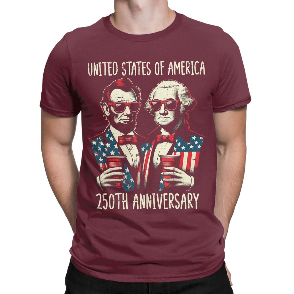 Unisex United States America 250th Anniversary Lincoln Washington T Shirts 100 Cotton Clothes Round Collar Tee Shirt Tshirt