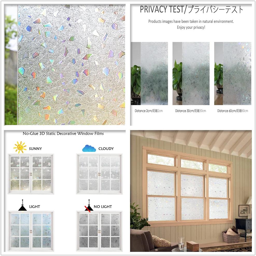 3D Радужная оконная пленка-хамелеон, украшение для дома, статическая липкая неклейкая наклейка на стекло, теплоизоляционные наклейки на стекло