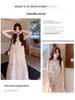 2025 Summer Lace Embroidery Spliced Long Vest Dress - Sleeveless Holiday Style AG2522