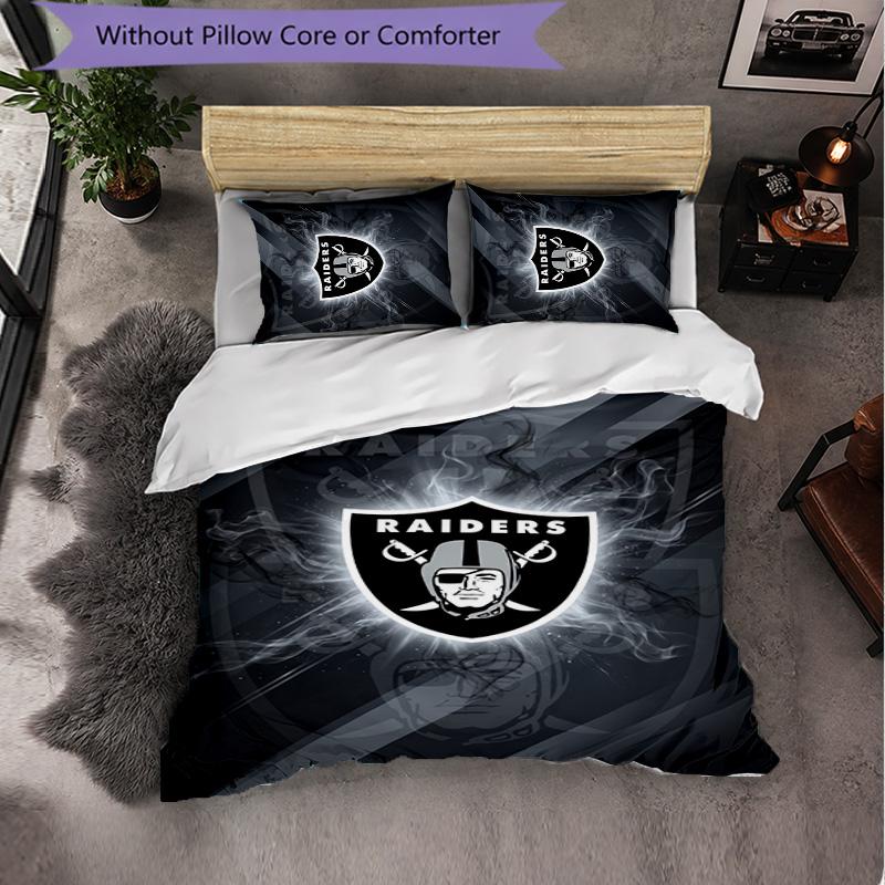 Las Vegas Raiders Pattern Microfiber 3Pcs Bedding Set Decor Duvet Cover Set For Bedroom Home Use