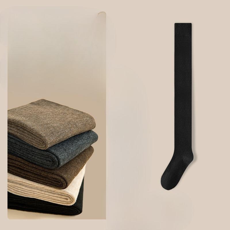 Флисовые чулки до бедра, Женские осенне-зимние утолщенные теплые гольфы, Спортивные компрессионные высокие носки, Хлопковые носки с влагоотводящим эффектом