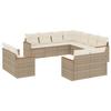VidaXL Salon de Jardin avec Coussins 11 pcs, Canapés de Terrasse, Ensemble de Meubles de Patio, Mobilier d'Extérieur, Beige 3226499