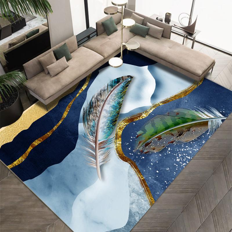 3D современный простой ковер с принтом из перьев для гостиной, полный коврик для спальни, одеяло для кровати, учебный стол и коврик для стула