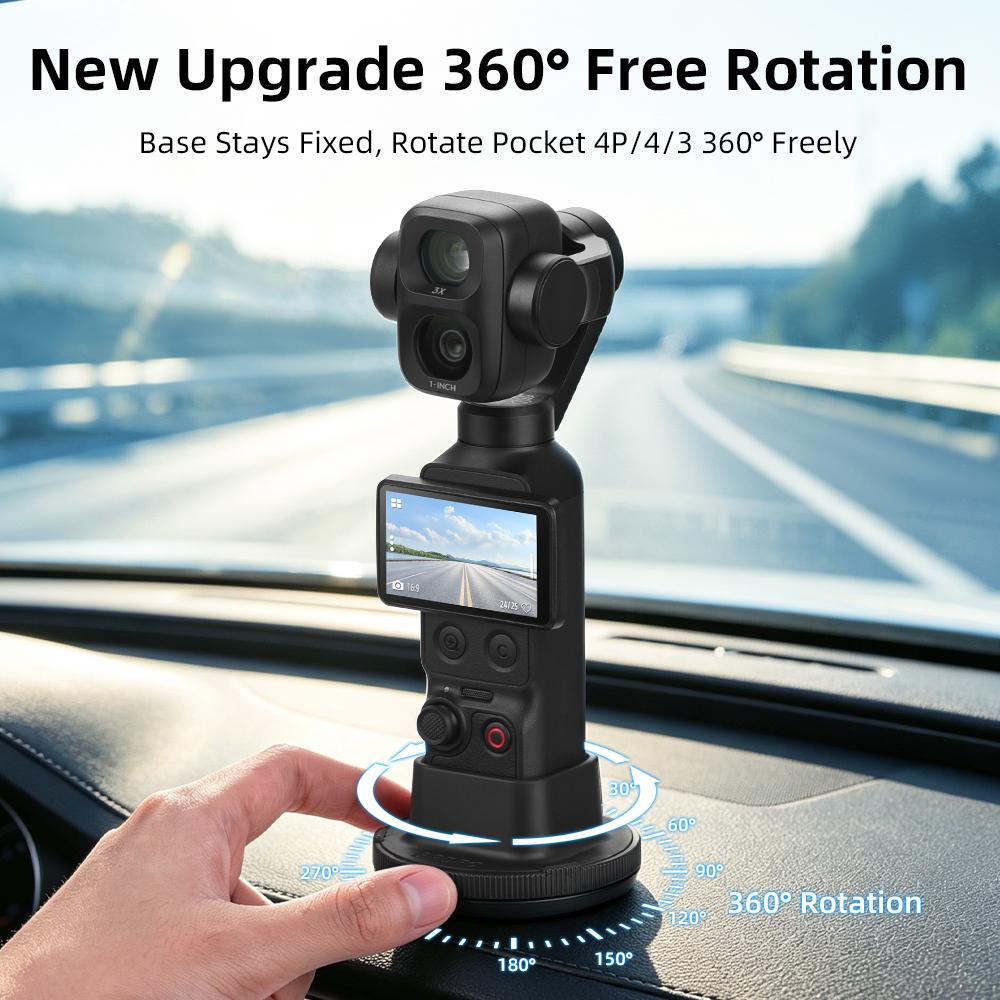 Вращающееся настольное крепление BRDRC для камеры DJI Pocket 3 4 4P, устойчивый настольный кронштейн-подставка, автомобильное крепление, нескользящие аксессуары