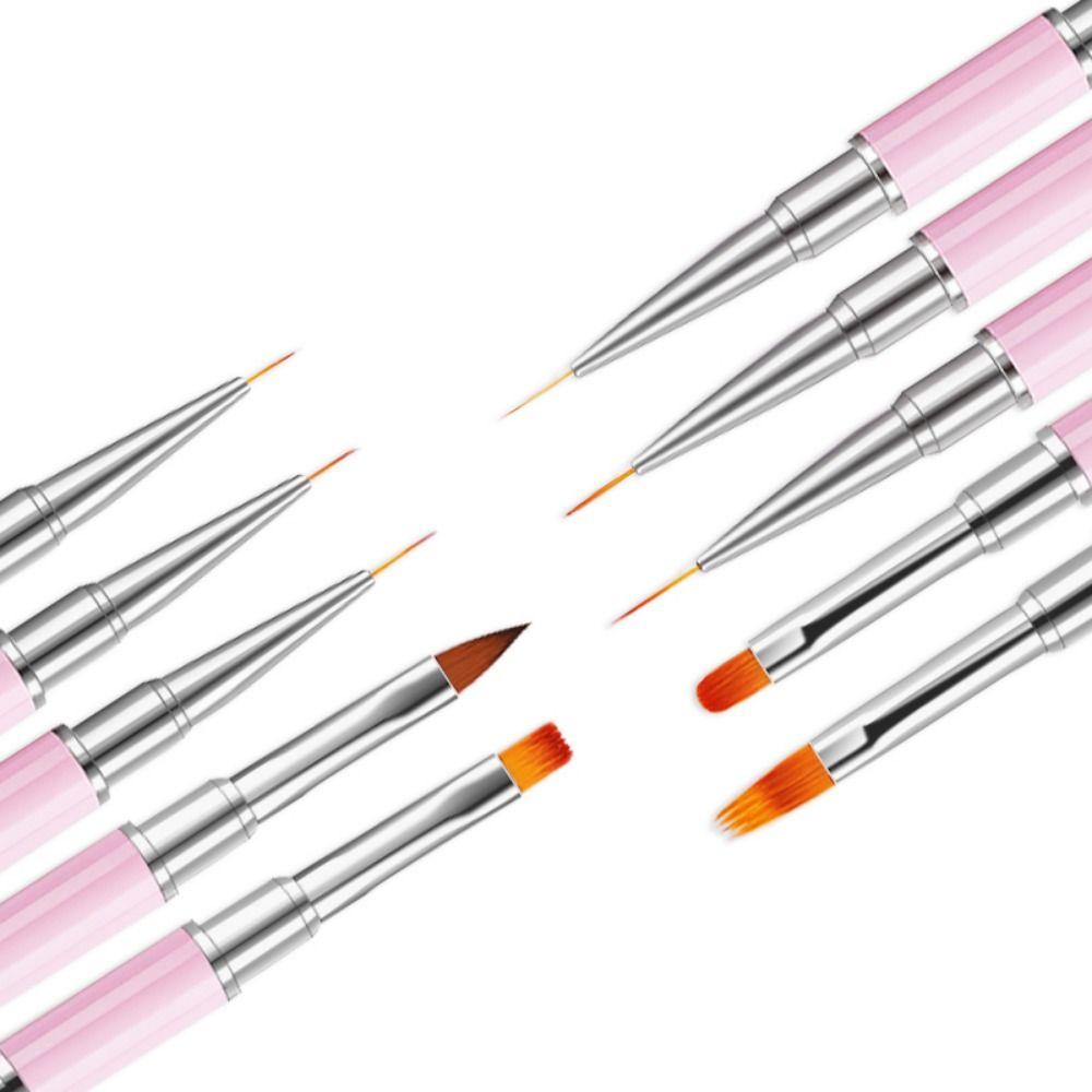 Набор кистей для гелевого лака для ногтей Кисть для дизайна ногтей Маникюрные инструменты Двусторонняя Цветочная Живопись Рисование