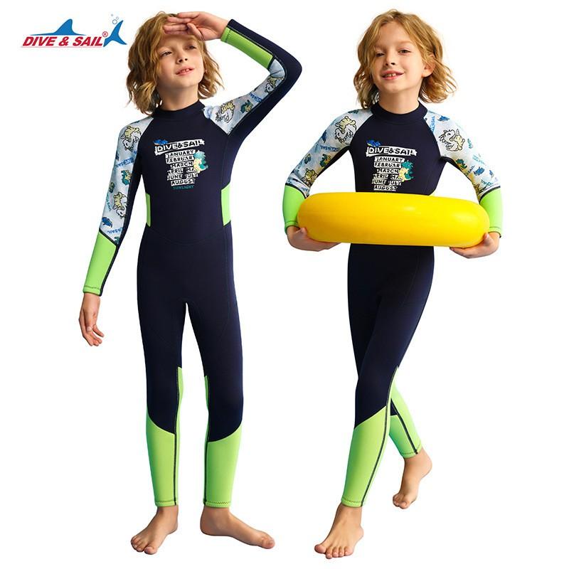 1.5mm Neoprene Kids Full Wetsuit Snorkeling Diving Swimming Surfing Warmth Protection Youth Size S To XXL