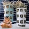 Small Animal Grass Feeder Rack Hollow Design Rabbit Hamster Grass Manger Rack Food Bin Bowl Small Pet Cage Supplies