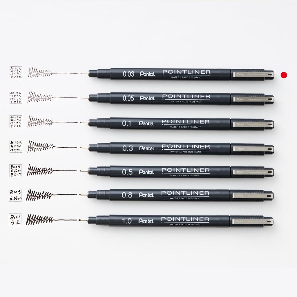 Pentel 10 Ручка на водной основе, Линер, 0,03 мм, Черная, ручки, S20P-03AD(10)
