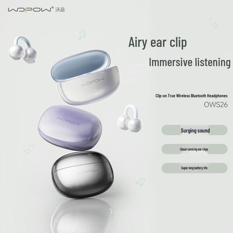 WOPOW OWS26 Беспроводные Bluetooth-наушники с открытым акустическим оформлением и креплением-клипсой для спорта
